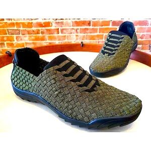 Bernie Mev Rigged Vivaldi Women's Slip On Sneakers metallic green women’s 8M